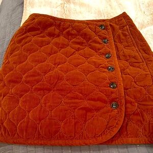 Madewell Rust-Colored Corduroy Quilted Mini Skirt‎ size 8